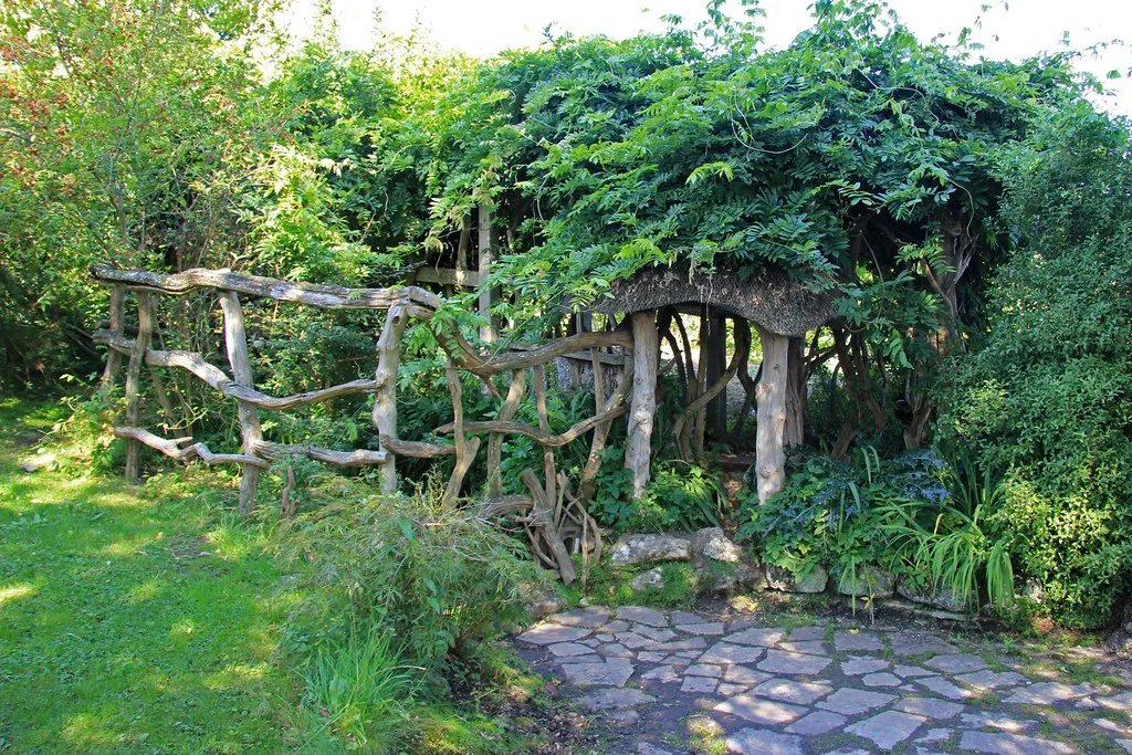jonge planten water geven in de tuin mei
